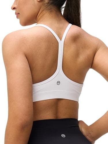 Omwilddo Womens Y Back Padded Sports Bra Strappy U Neck Butter Soft Low Impact Workout Bras Yoga Pilates Walking - Image 1