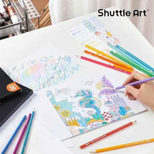 Shuttle Art 80 Colored Pencils, Colored Pencils for Adult Coloring, Soft Core Color Pencil, Drawing Supplies for Adults Kids Artists Beginners Drawing Coloring Sketching thumbnail 7