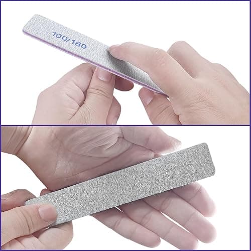Nail Files (50 Pack), 100/180 Grit Emery Boards Nail File for Natural Nails and Acrylic Nails, Double Sided Emory Boards limas para unas acrilicas Profesional Fingernail Filer Reusable Manicure Gray thumbnail 3