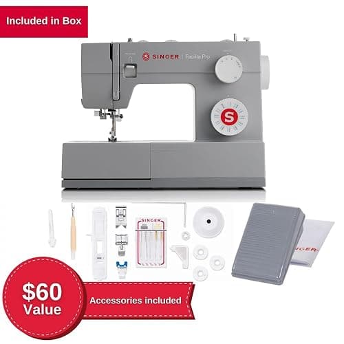 SINGER® Heavy Duty 4423 (Grey) High Speed Sewing Machine + Accessories | 23 Built-In Stitches Deliver 97 Stitch Applications | 50% More Power, 1100 Stitches/Min | Metal Frame, 1-Step Buttonhole thumbnail 3
