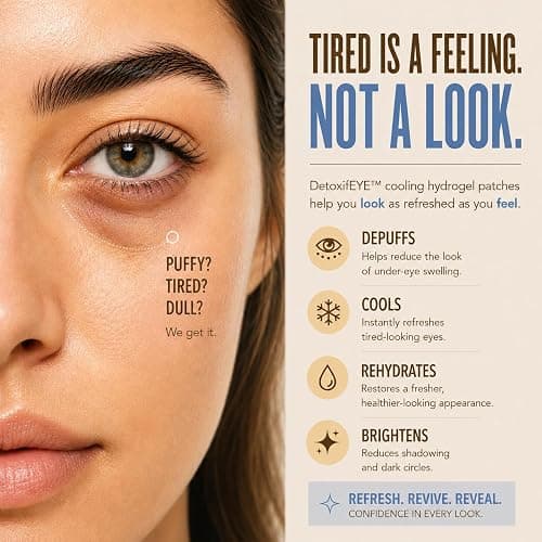 Pixi DetoxifEYE Depuffing Hydrogel Under-Eye Patches, Cucumber, Hyaluronic Acid & Caffeine For Puffy Eyes and Dark Circles, Hydrate Eye Area, 30 pairs, 60 Patches thumbnail 4