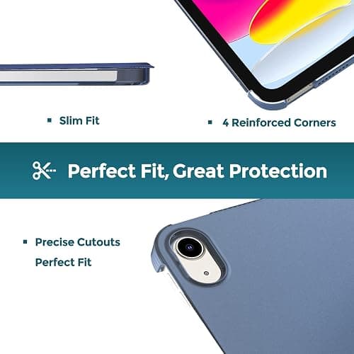ProCase Coque pour iPad (A16) 11 Pouces 2025, iPad 10ème Génération 10,9 Pouces 2022, Housse Étui de Protection Plus Durable, Veille/Réveil Automatique -Marine thumbnail 6