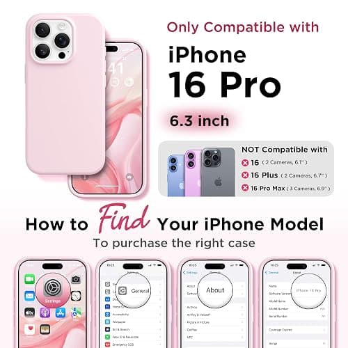 GOLBINBOX Magnetic for iPhone 16 Pro Case, Silicone Cover, Calke Pink | Compatible with MagSafe, Comfortable Grip, Soft Anti-Scratch Microfiber Lining, Slim Shockproof Protective Phone Case 6.3" thumbnail 2