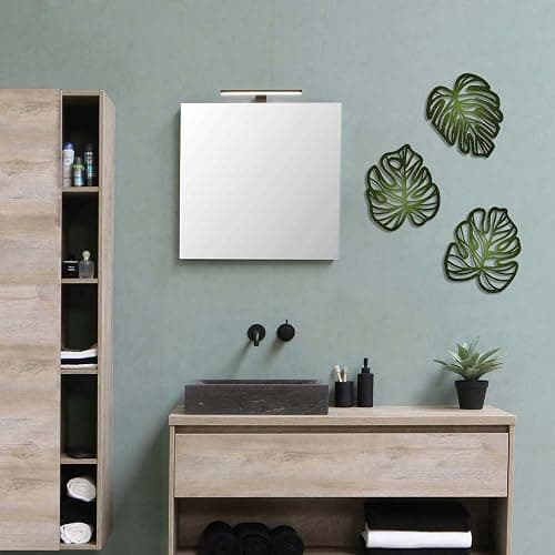 Palm Leaves Wood Wall Decor, 3Pcs Tropical Wall Art Jungle Decor, Wooden Natural Leaves Plant Wall Decor, Vintage Tropical Plant Plaque for Home Living Room Kitchen Bedroom Bathroom & Garden, Green thumbnail 6