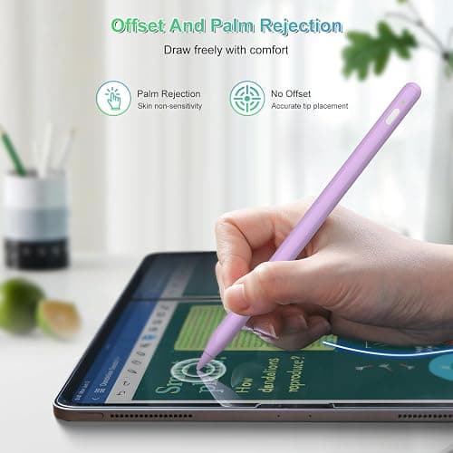 iPencil 2. Generation für iPad, Magnetische drahtlose Aufladung Stift für iPad Mit Handfläche Ablehnung& Neigung, Stylus Pen für iPad 6/7/8/9/10, Mini 5/6, Air 3/4/5, iPad Pro 11" &12.9" -lila thumbnail 4