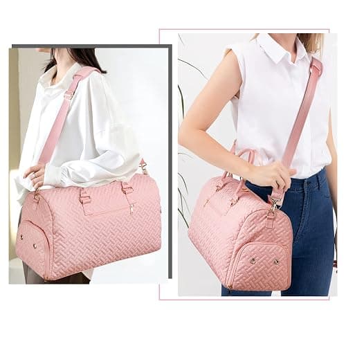 Duffle Bag for Travel, Weekender Bag with Shoe Compartment, Carry On Overnight Bag for Women with Toiletry Bag, Gym Bag with Wet Pocket, Hospital Bags for Labor and Delivery Beige thumbnail 6