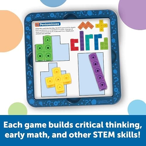 Learning Resources MathLink® Cubes Brain Puzzle Challenge, 80 Pieces, Ages 5+, Linking Cubes, Connecting Cubes, Math Manipulative, Counting Cube thumbnail 3