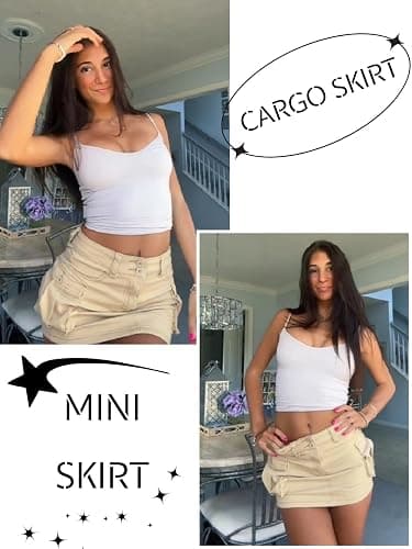 Mancreda Women Denim Cargo Skirt Mini Low Waist Button Bodycon Y2K Flap Pockets Skirts thumbnail 3