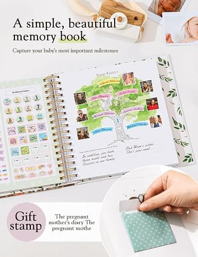 First 5 Year Keepsake Baby Memory Book for Girls and Boys, A Milestone Baby Books for Baby Shower, Gender Neutral Baby Items Baby Photo Albums, Baby Gifts for Gender Reveal, 4 Flying Butterfly thumbnail 5