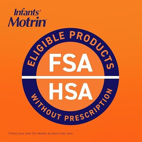 Motrin Infants' Ibuprofen, Fever Reducer, Dye and Alcohol Free, Concentrated Drops, Oral Suspension, Includes Clear Syringe with Markings for Dose Measuring, Berry Flavor 1 Fluid Ounce thumbnail 8