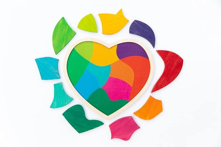THE FRECKLED FROG Heart Full of Colors Puzzle | 10 Pieces | Wooden Puzzle for 1+ Year Old | Includes Solution | Calm Puzzle thumbnail 3
