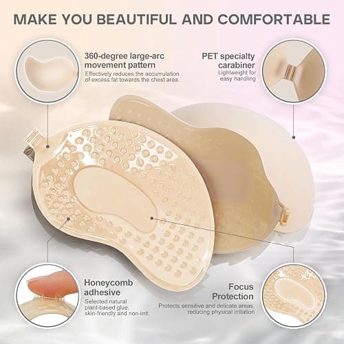Cmojsk Strapless Sticky Push-Up Bra for Women,Adhesive Invisible Backless Nipple Covers thumbnail 4