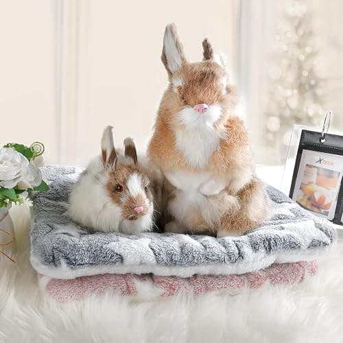 catadog Small Animal Bed Mat, Soft & Warm, Suitable for Guinea Pig, Hamster, Rabbit, Rat and Bearded Dragon (X-Large(13.3''x9.4''), Star Pink) thumbnail 7