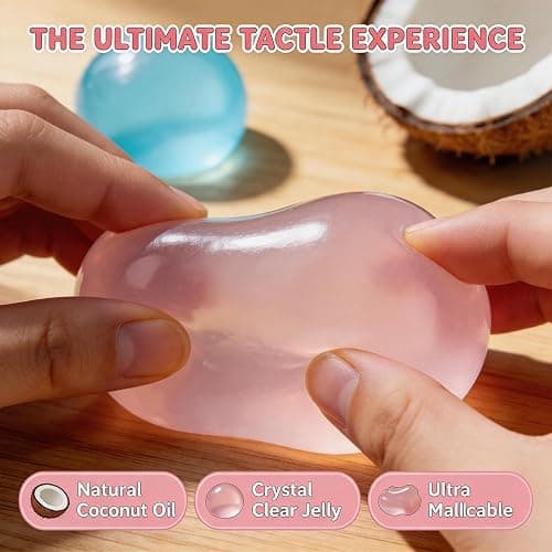 2PCS Coconut Oil Squishy Stress Ball,Handmade Slow Rising Squishy,Non-Sticky Sensory Fidget for Stress Relief Easy to Clean,Improving Focus. thumbnail 4