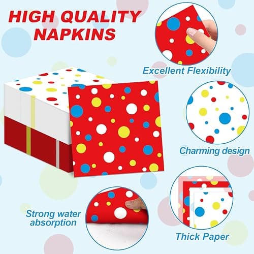 Justforjoyful 96Pcs Carnival Party Supplies Circus Theme Plates Napkins Tableware Set Red Blue Carnival Party Decorations Dinnerware for Kids Birthday Baby Shower Circus Favors Serves 24 Guests thumbnail 5