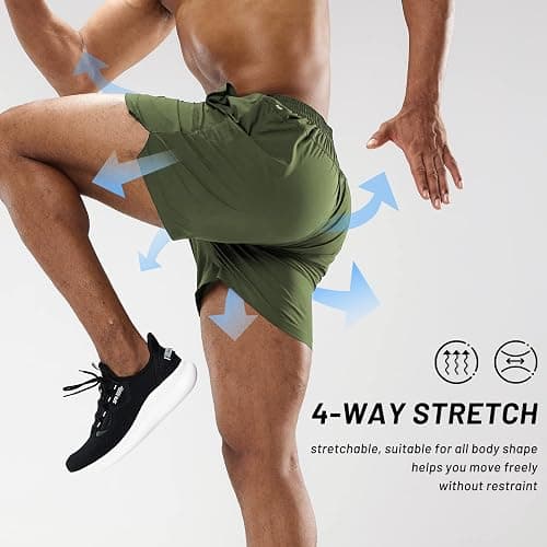 MIER Men's Workout Running Shorts Quick Dry Active 5 Inches Shorts with Pockets, Lightweight, Breathable thumbnail 3