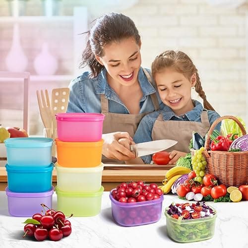 ANJUKE Meal Prep Boxen, 7 Stück Wiederverwendbare Frischhaltedosen mit Deckel, Geschirrspüler, Mikrowelle und Kühlschrank Freundlich, BPA-Freie, Auslaufsicher (900ml) thumbnail 2