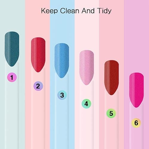 UPZIGS Nail Swatch Sticks with Number Stickers, Transparent-100pcs | Fan-Shaped Nail Art Practice Tips with Ring, 2 copies 1-100 Holographic Stickers, Nail Polish Color Display & Organization thumbnail 2