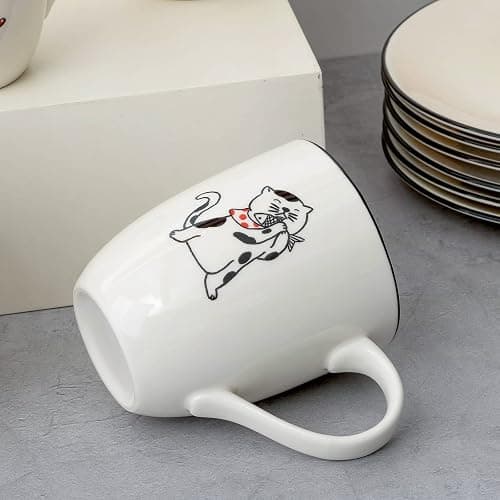 LEHAHA Farmhouse Coffee Mugs Set,16 OZ Animal Large Ceramic Mugs with Handle, Set of 6, Christmas Porcelain Cups for Coffee, Tea, Cocoa, Office and Home Use, Practical Gift, Assorted Design thumbnail 8