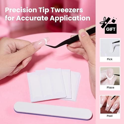 Beetles French Manicure Nail Art Stickers Sheets French Tip Tool 3 Designs Self-Adhesive Nail Tips Guides for DIY Decoration Nails Art thumbnail 6