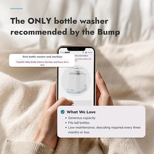 Papablic Bottle Washer Pro, Bottle Washer & Sterilizer & Dryer, 4-in-1 Bottle Washer Sanitizer for Bottles, Pump Parts, C-Section& Baby Essentials - Quick & Clean with 60 Detergent Tablets thumbnail 2
