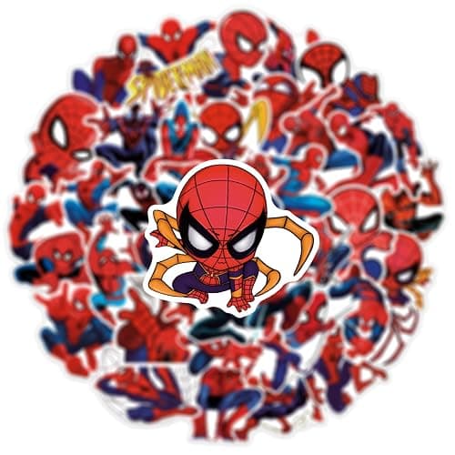 50pcs Spiderman Stickers for Water Bottle, Cool Superhero Movie Waterproof Vinyl Decal for Kids Teen Adult Laptop Skateboard Phone Travel Case Bike Guitar Computer thumbnail 5