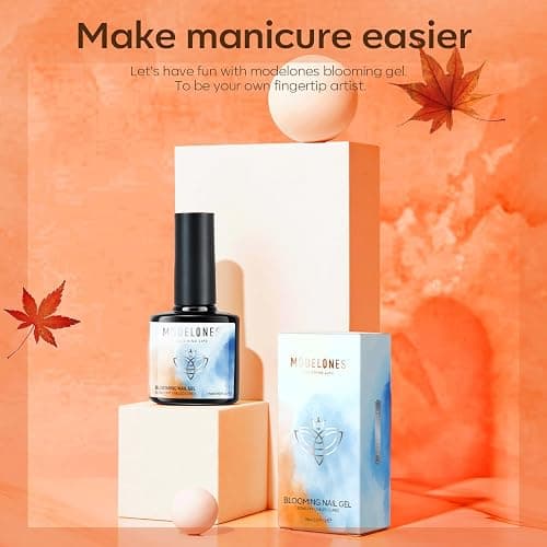modelones Blooming Gel Nail Polish, 15 ml Clear Nail Art Accessories Stuff for Spreading Effects, Floral Print, Marble, Watercolor Design thumbnail 3