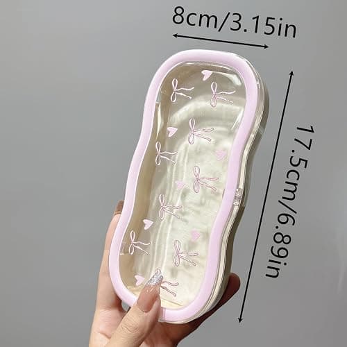 Glasses Case Hard Shell, Clear Eyeglass Case, Cute Holder for Sunglasses and Reading Glasses thumbnail 3