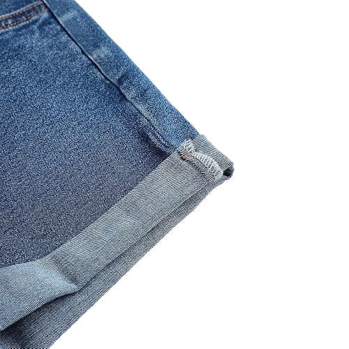 Nivne Tco Tween Girls Denim Shorts with Embroidered Back Pockets, Rolled Hem & 5-Pocket Distressed Zipper Fly Jean Shorts thumbnail 4