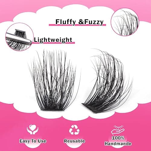 FANXITON DIY Lash Extension Kit Full Lash Clusters 288 pcs Thick Lash Clusters Kit D 10-18 mm Cluster Eyelash Extension Kit with Lash Bond and Seal Lash Tweezers Individual Lashes For Beginners thumbnail 3