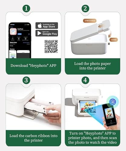 iDPRT 4x6 Photo Printer - 108 Sheets & 2 Ribbon, Instant Picture Printer for iPhone, Android - Thermal Dye Sublimation, WI-Fi Connnecting, Color Photo Printers for Home Use thumbnail 6