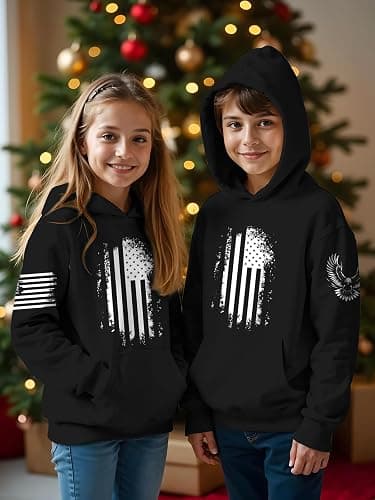 sanatty 3D Print Hoodies for Teen Boys Kids, Graphic Printed Sweatshirt Pullover, 6-16 Years, with Pockets thumbnail 3