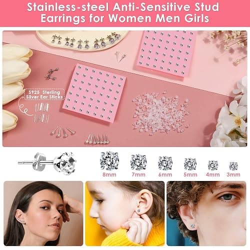 Professional Ear Piercing Gun Kit, Reusable Piercing Gun with Stainless Steel Piercing Earrings Studs, Crystal Earrings for At Home Salon Earlobe Cartilage Helix Tragus Piercing Tool Kit thumbnail 6