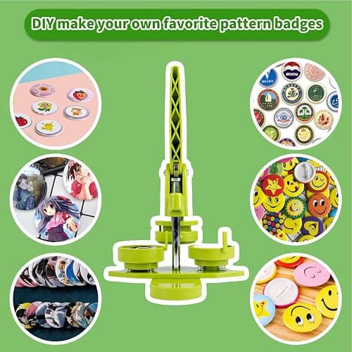 Button Machine 32 mm Button Maker Machine with 100 Button Pieces, Picture & Circle Cutter, Push Pull Press Badge for DIY Gifts, Pin Maker, Button Making thumbnail 6