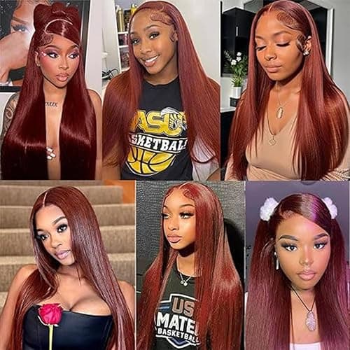 34 inch Echthaar Perücke Schwarz Frauen 4x1 Transparente Spitze vorne 150% Dichte Straight Wig Brazilian Virgin Human Hair Wig #33 Brown Wig 4x1 Lace Front Wig Human Hair thumbnail 7