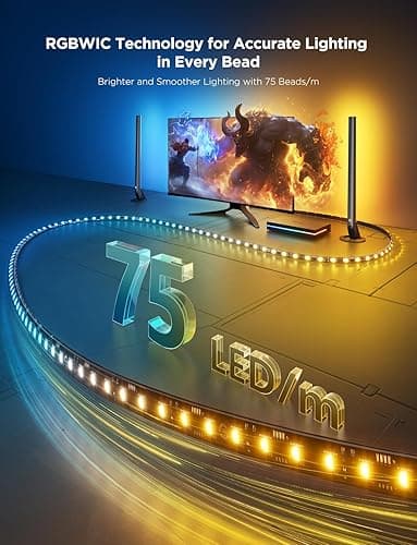 Govee HDMI 2.1 Sync Box Kit 2, Includes AI Sync Box, Light Bars, and Monitor Backlight, Supports 8K@60Hz, 4K@144Hz, VRR and ALLM, Works with Matter and Alexa, RGBIC Light Strip for 27-34 inch Monitor thumbnail 6
