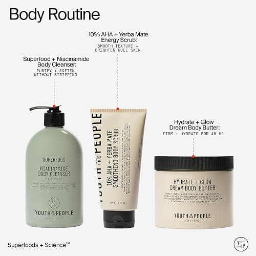 Youth To The People Superberry Hydrate + Glow Dream Body Butter - 3% Niacinamide + Jojoba Oil, Shea + Cupuaçu Butters, Yuzu + Green Tea + Blonde Woods Scented Body Lotion, Firming Moisturizer, Vegan thumbnail 9