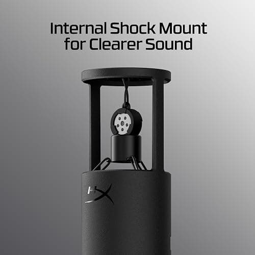 HyperX SoloCast 2 – Gaming USB Condenser Mic for PC, USB-C to USB-A, Built-in Pop Filter, Internal Shock Mount, Plug and Play, 24-bit / 96kHz, Compact Tiltable Stand – Black thumbnail 3