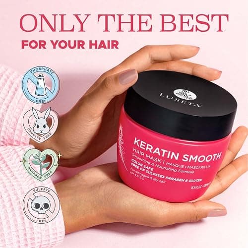 Luseta Keratin Hair Mask, Deep Repair Treatment for Damaged Hair 16.9oz | Keratin Protein Treatment – Helps Strengthen Weak Strands, Prevents Breakage and Restore a Smoother, Healthier Look thumbnail 4
