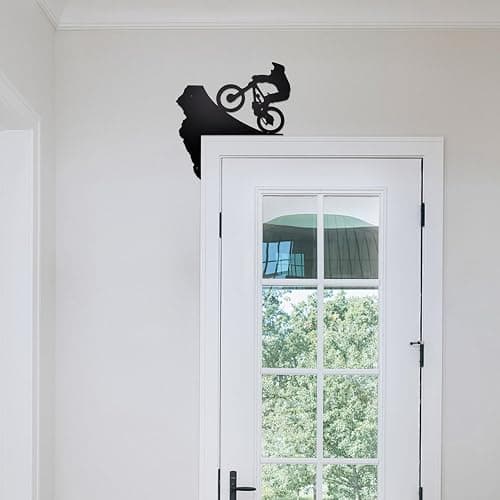 Metal Door Corner Frame Decor - Unique Mountain Bike Decorations, Ideal Best Gifts for Cyclist, Mountain Bike Accessories for Men thumbnail 2