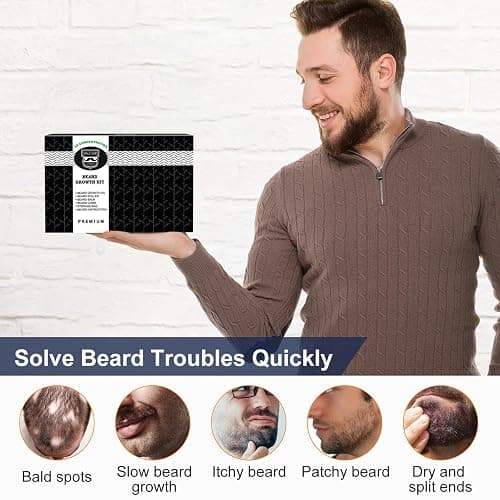 MALE GOD Beard Growth Kit, Beard Kit W/Men's Shaving & Grooming Sets, Upgraded Beard Growth Oil W/Biotin and Batana Oil, Balm, Comb for Spot/Patchy Beard, Christmas Gifts for Men Him Boyfriend Husband thumbnail 5