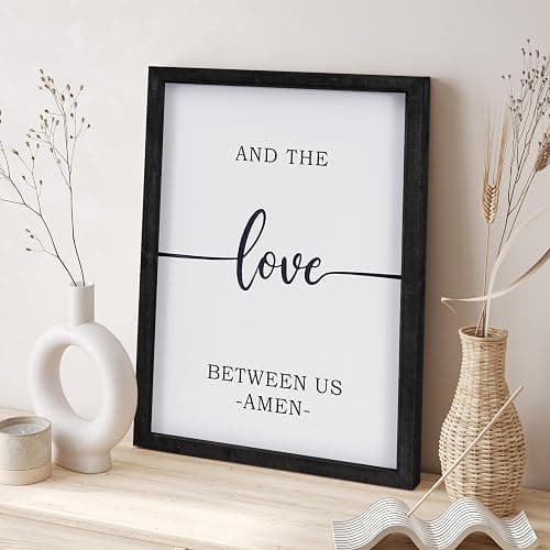 ZAZIWZ Set of 3 Bless The Food Before Us Sign Dining Room Wall Decor 12”x16” Farmhouse Kitchen Wall Decoration for Dining Room Wall Art Framed Wood Signs (bless food sign (black)) - bless food sign (black) thumbnail 3