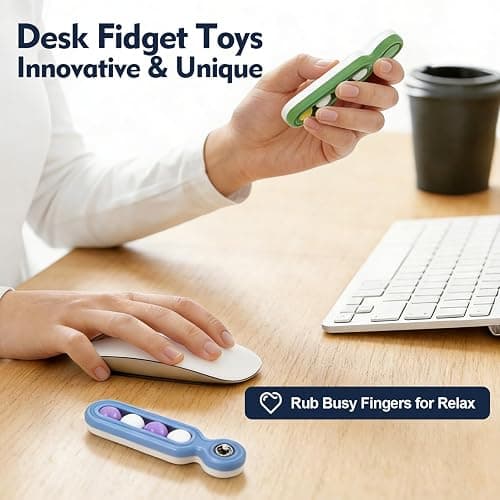 Fidget Toys Adults Stress Relief: 4 Pack Fidget Clicker Toys - Sensory Toys for Autism Kids Calming - ADHD Tools Desk Fidgets for Classroom - Cool Office Gadgets Gifts for Teen Women Men thumbnail 5