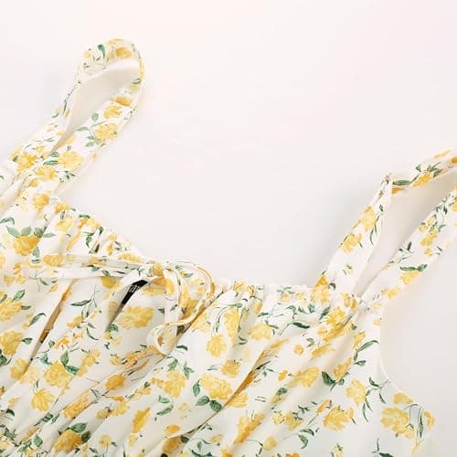 Scarlet Darkness Floral Corset Dress for Women Ruffle Mini Dress Summer Sundress - Small - White Yellow Floral thumbnail 2