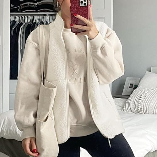 Hixiaohe Sherpa Fleece Vest for Women Trendy Warm Sleeveless Vests Jacket Lightweight Zip Coats with Pockets Fall Outerwear thumbnail 6