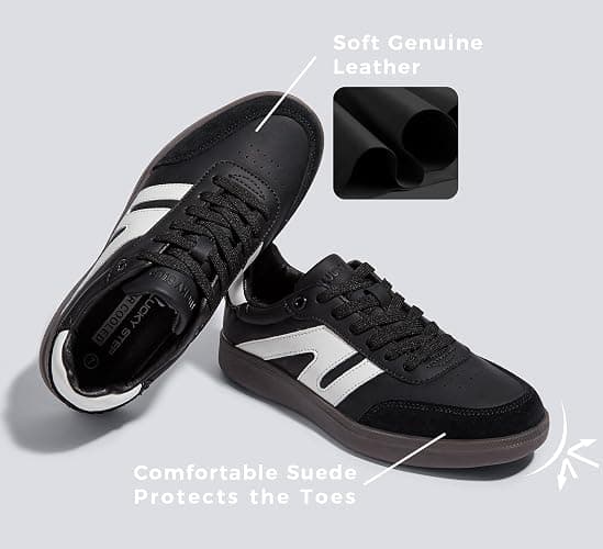 LUCKY STEP Women Classic Retro Gum Sole Fashion Sneakers Casual Tennis Skate Shoe Genuine Leather Walking Footwear Anti Slip Trainers thumbnail 3