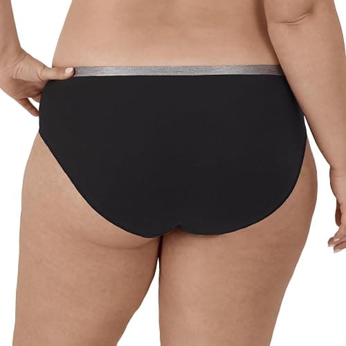 Hanes womens Just My Size Brief Underwear, Cotton Stretch Brief Panties, Plus Sizes, 5-pack thumbnail 4