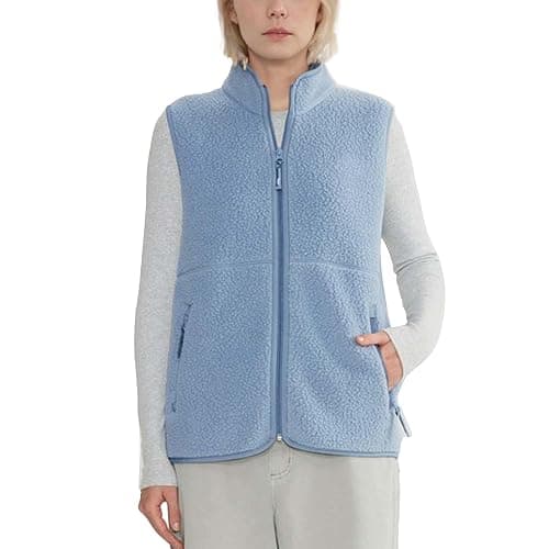 Hixiaohe Sherpa Fleece Vest for Women Trendy Warm Sleeveless Vests Jacket Lightweight Zip Coats with Pockets Fall Outerwear - Image 1