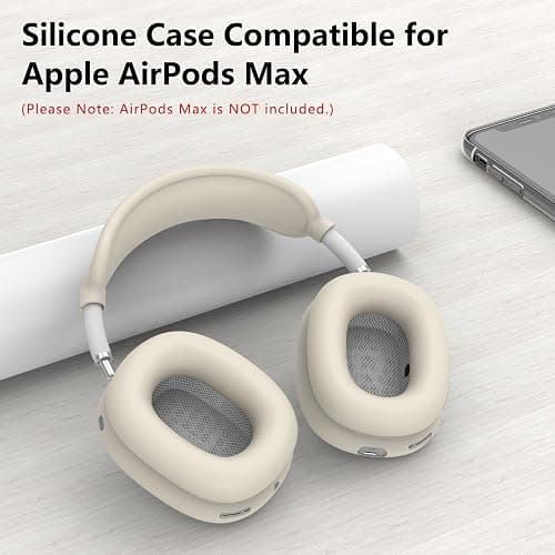 Silicone Case Cover for AirPods Max Headphones,Ear Pad Case Cover/Ear Cups Cover/Headband Cover for AirPods Max 2/1 (2026/2024/2020)(USB-C/Lightning),Silicone Accessories for Apple AirPods Max 2,Stone thumbnail 7