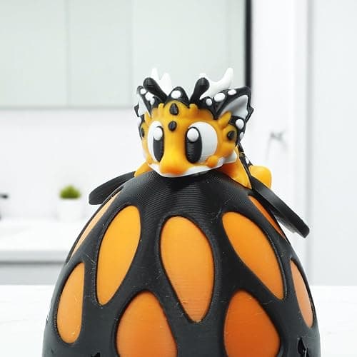 Articulated Monarch Butterfly Dragon Figurine + Egg – Vibrant Orange Winged Fantasy Display Set with Smooth Joints, Ideal for Desk Decoration, Collector Gift, and Sensory Enthusiasts thumbnail 5